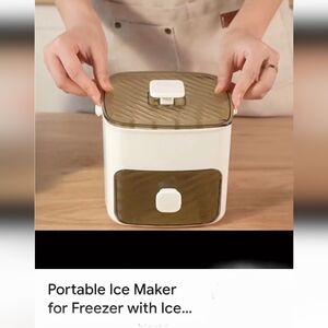 Portable Ice Maker with Brown Accents